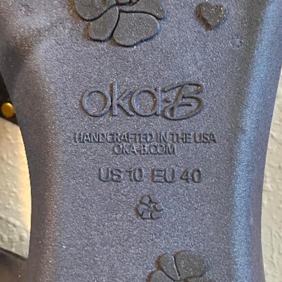 OKA-B Women's Navy Blue Triangle Accent T-Strap Thong Rubber Sandals Size 10 - Picture 4 of 6